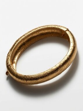 Vintage Givenchy Gold Tone Hinged Bangle Bracelet
